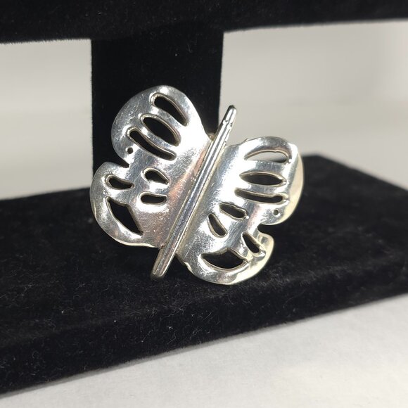 Vintage Taxco Butterfly Sterling Silver Brooch Mexico - Picture 2 of 8